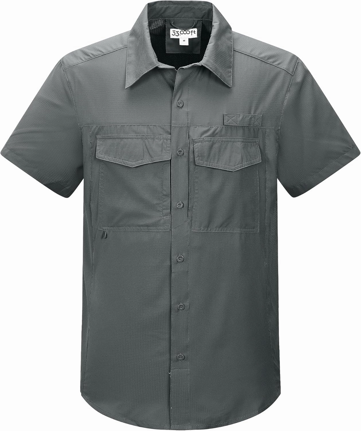 33,000ft Men's Fishing Shirts Lightweight Cool Quick Dry Sun Protection UV Short Sleeve Shirt for Casual Hiking Safari Travel