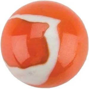 35mm ''Koi Fish'' Glass Orange w/White amp Red Swirls AKA Orange Cream