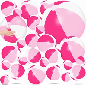 36 Pcs Inflatable Beach Balls Bulk 6" 12" 16" 24" 40" Multiple Sizes PVC Summer Swimming Pool Ball for Adults Outdoor Beach Hawaii Water Games Party Decorations