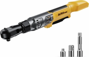 3/8" Cordless Ratchet Wrench, Compatible with DEWALT 20V MAX Battery, 74Ft-Lbs Brushless Motor Electric Ratchet with Variable Speed, 1/2" & 1/4" Adapters, 3" Extension Bar (Tool Only)