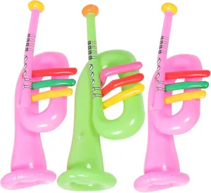 3pcs Inflatable Musical Instruments for Boy Girl Trumpet Horn Party Props Reusable Music Toys for Boys and Girls for Birthday Celebrations and Music-Themed Events