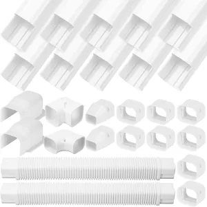 3" W 20Ft L Mini Split Line Set Cover Kit, Air Conditioner Decorative PVC Line Cover Kit for Mini Split AC and Heat Pumps