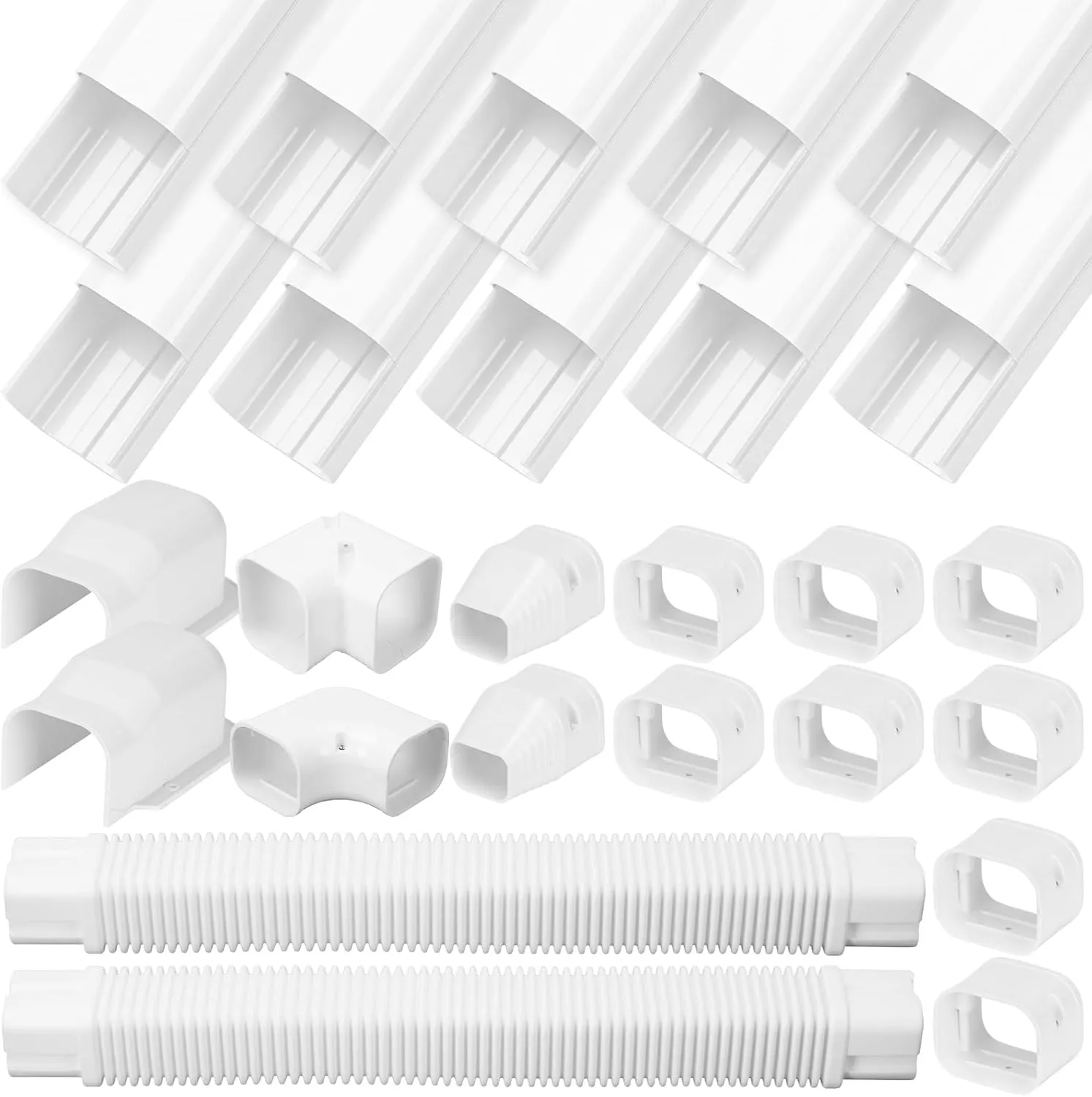 3" W 20Ft L Mini Split Line Set Cover Kit, Air Conditioner Decorative PVC Line Cover Kit for Mini Split AC and Heat Pumps