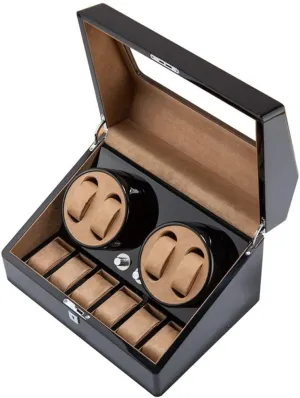 4 6 Piano Paint Wooden Watch Automatic Winding Mechanical Watch Turn Table Box Watch Winder Watch Box