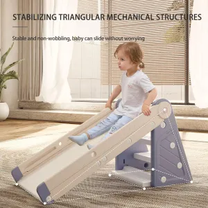 4 in 1 Toddler Slide for Indoor Outdoor, Freestanding Playset Slides for Kids 1-3, Multifunctional Toddler Playset Can Be A Foldable Slides/Basketball Hoop/Step Stool/Drawing Board (Purple)