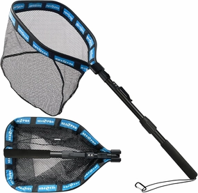 40 Inch Telescoping Fishing Nets Lightweight Floating Fly Fish Net Rubber Coating Durable and Foldable with Non-Slip Grip - Freshwater and Saltwater Fishpond Kayak Fish Landing Net
