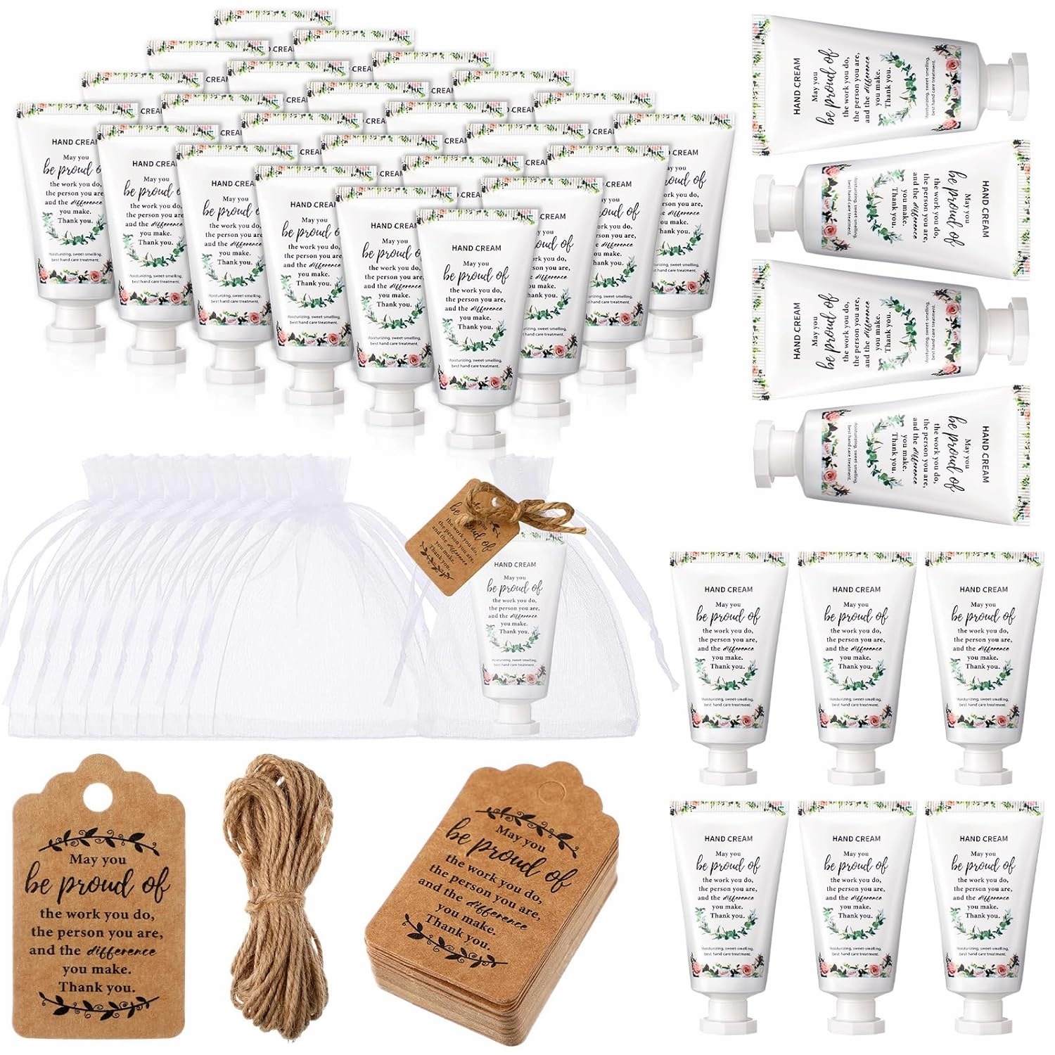 48 Sets Cna Gifts Bulk Employee Appreciation Gifts Bulk Thank You Travel Hand Cream Lotion for Staff Appreciation Inspirational Mini Lotion for Nurse Cna Week Holiday(Cute)