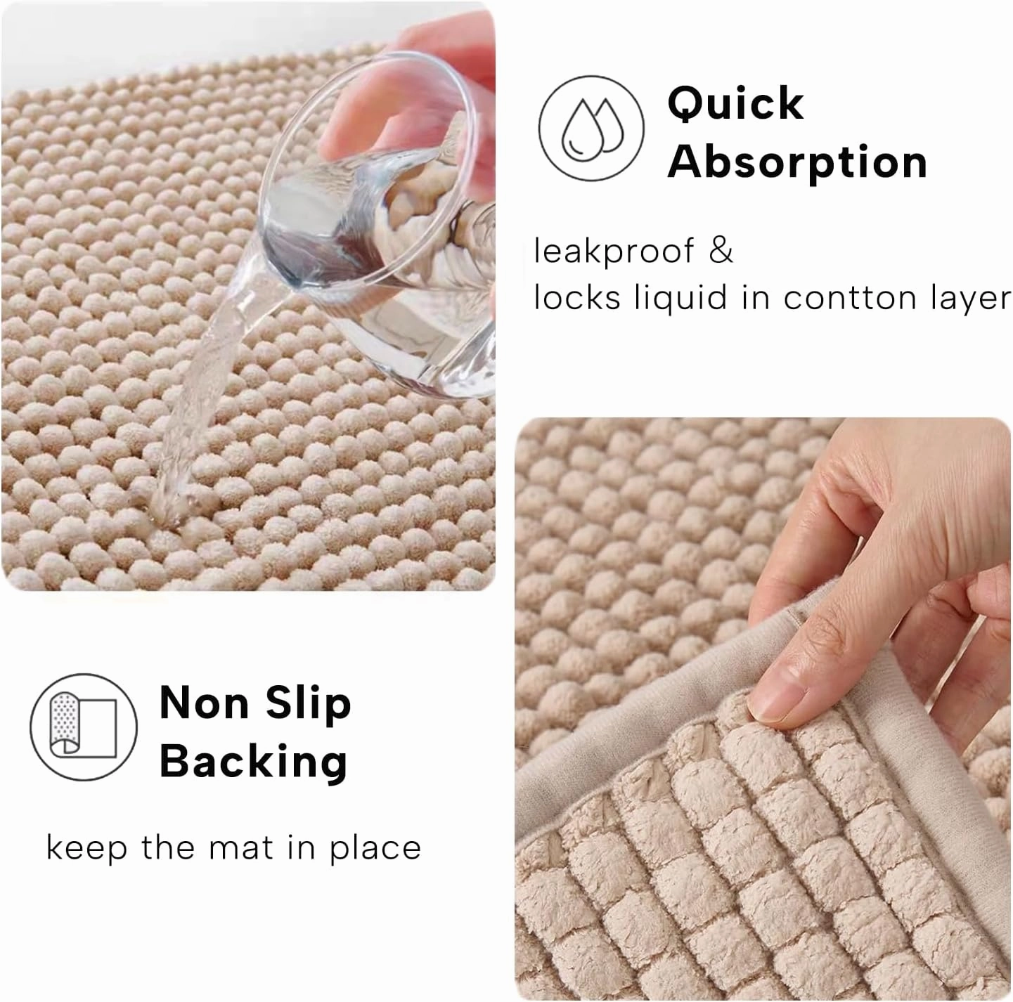 4 Packs Washable Guinea Pig Fleece Lining, Pet Soft Sleep Mat Pad for Cage Small Animal Cage Liners for Ferret Chinchilla Rat Hedgehog Bunny (24"x16", Beige)