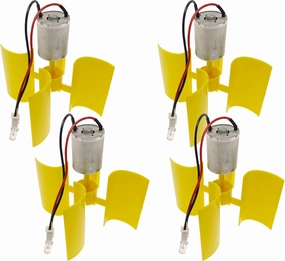 4 Pcs DC 0.1V-5.5V 100-6000RPM Micro Vertical Wind Turbines, Small Motor Wind Blades Generator for DIY (4 pcs)