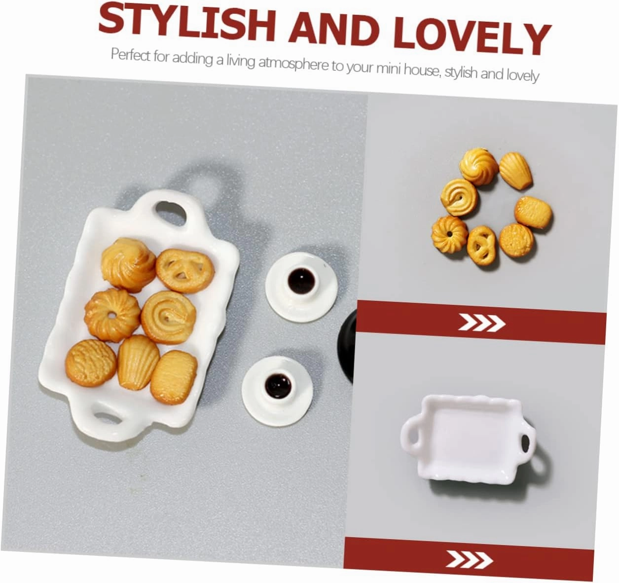 4 Sets Miniature Kitchen Set Decorative Tiny Food Mini Coffee Mug Tiny Cup Smooth Surface Craftsmanship