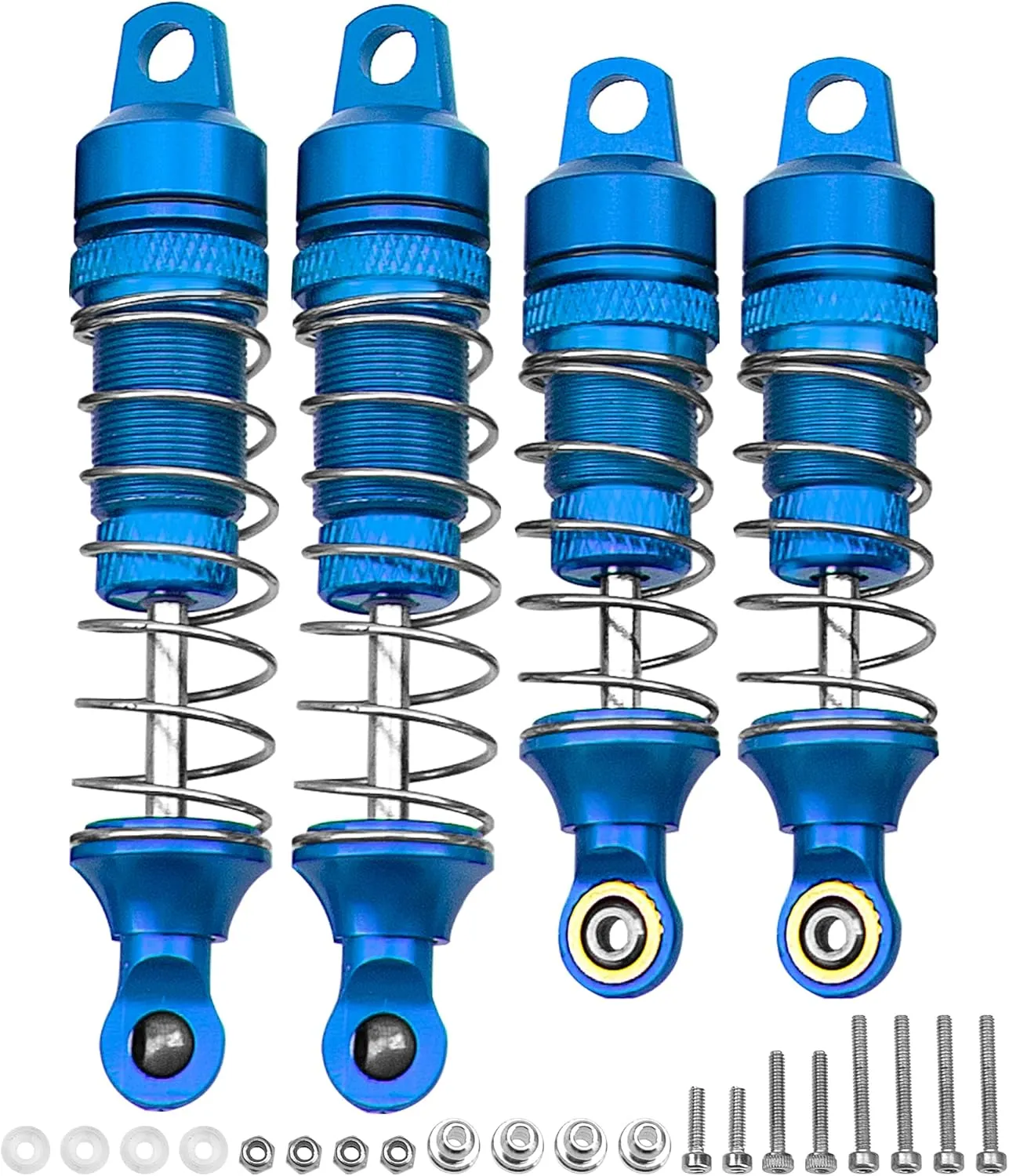 4Pack Vgoohobby Shock Absorber Front Rear Damper Suspension Compatible with 1/18 losi Mini T 2.0 Mini-B 2WD RC Stadium Upgrade Parts (Blue)