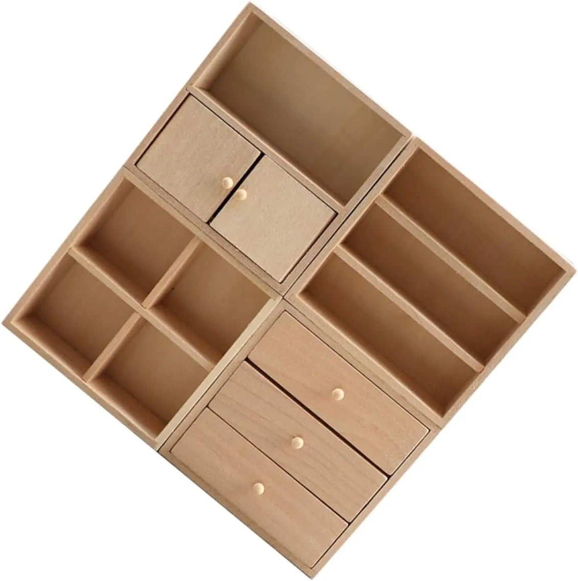4pcs Miniature Wooden Cabinet Dollhouse Furniture Realistic Miniature Bookshelf for DIY Decor Flexible Use in Model Displays Photography Props Great Solid Wood Construction