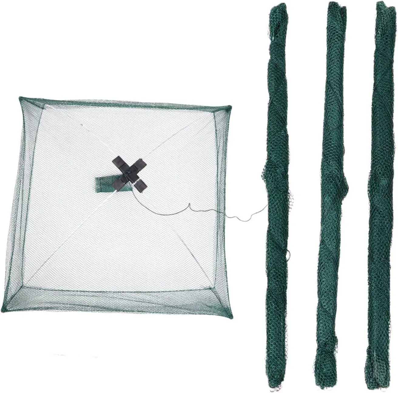 4Pcs Portable Fishing Net Automatic Fish Guard for Freshwater Saltwater Fishing Easy to Use Crayfish Crab Catching Gear Lightweight Umbrella Design