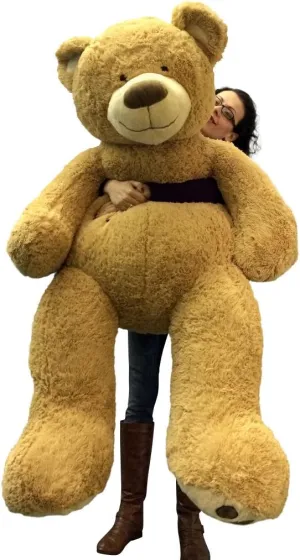 5 Foot Very Big Smiling Teddy Bear Soft with Bigfoot Paws, Giant Stuffed Animal Bear