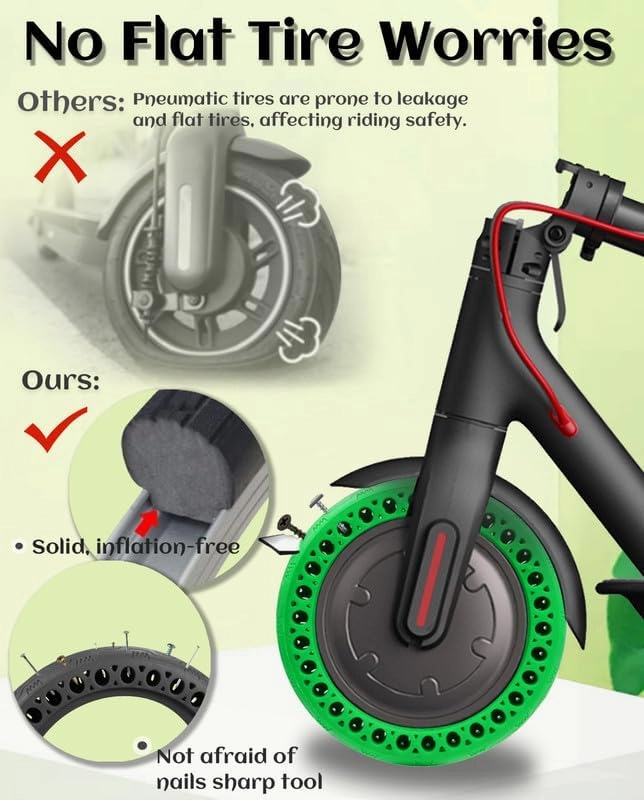 50/75-6.1 Scooter Tire Tubeless: 8.5x2 Inch 8 1/2'' Solid Tires for Swagtron Swagger 5 iScooter i9s Jetson Knight Hover 1 Electric Scooter 8.5 In Front Rear Replacement Wheels 1 Pcs