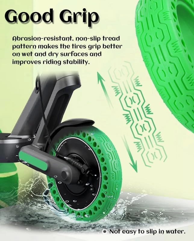 50/75-6.1 Scooter Tire Tubeless: 8.5x2 Inch 8 1/2'' Solid Tires for Swagtron Swagger 5 iScooter i9s Jetson Knight Hover 1 Electric Scooter 8.5 In Front Rear Replacement Wheels 1 Pcs