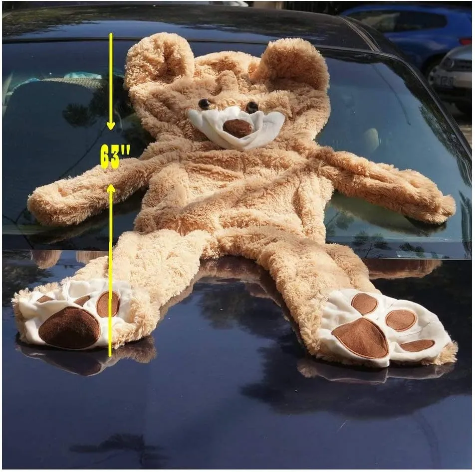 5.2 Feet Life Size Huge Teddy Bear Cover, Soft Giant Animal Coat Unfilled Brown Bear for DIY with Girlfriend or Lover (160 cm )
