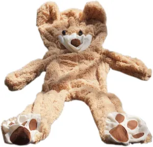 5.2 Feet Life Size Huge Teddy Bear Cover, Soft Giant Animal Coat Unfilled Brown Bear for DIY with Girlfriend or Lover (160 cm )