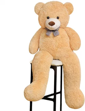 55 Inch Plush Teddy Bear - Extra Large Soft Cuddly Stuffed Animal for Kids, Girls & Boys Huggable Plush Stuffed Animal Gift for Birthday Christmas Lightbrown