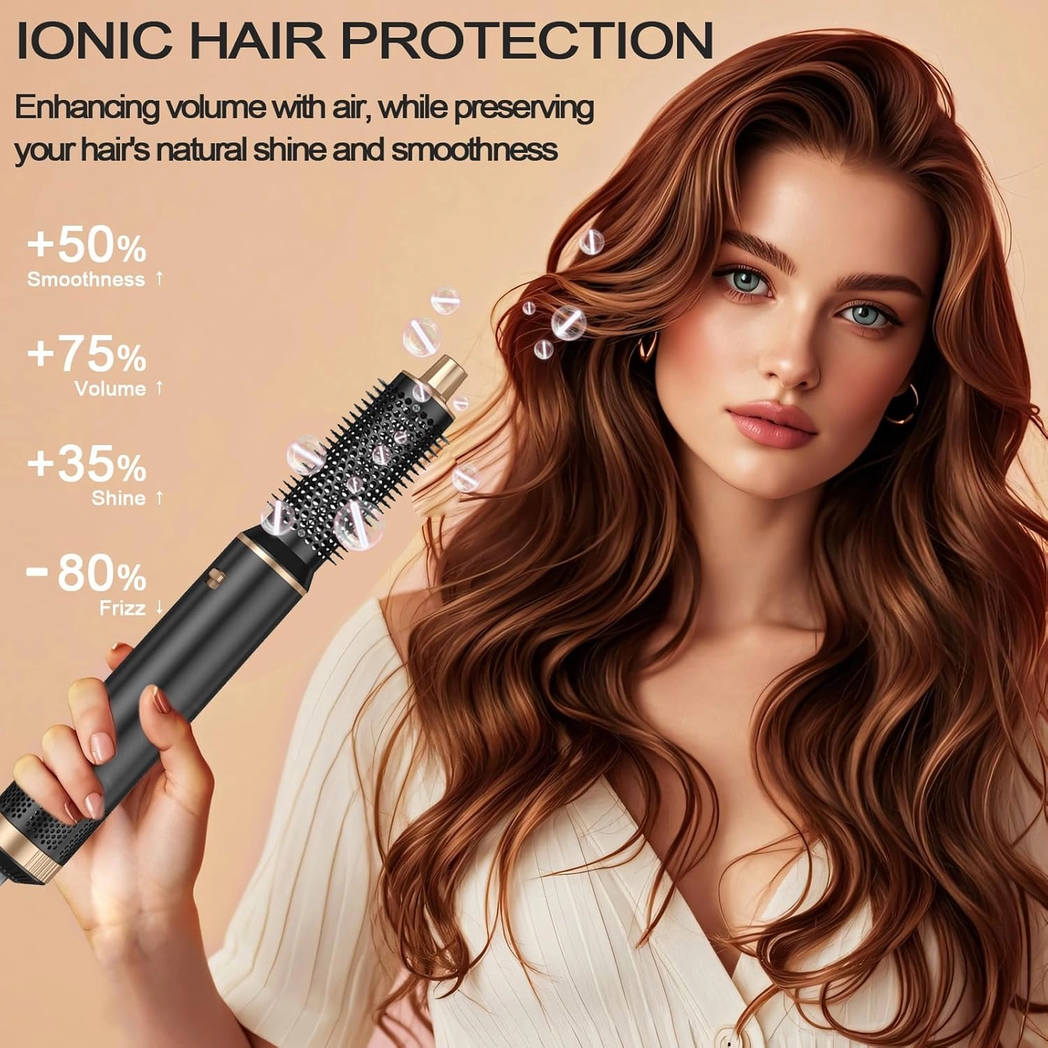 5-in-1 Hair Dryer Brush Set, Hot Air Curling Brush, Straightening Brush, Volumizing Brush