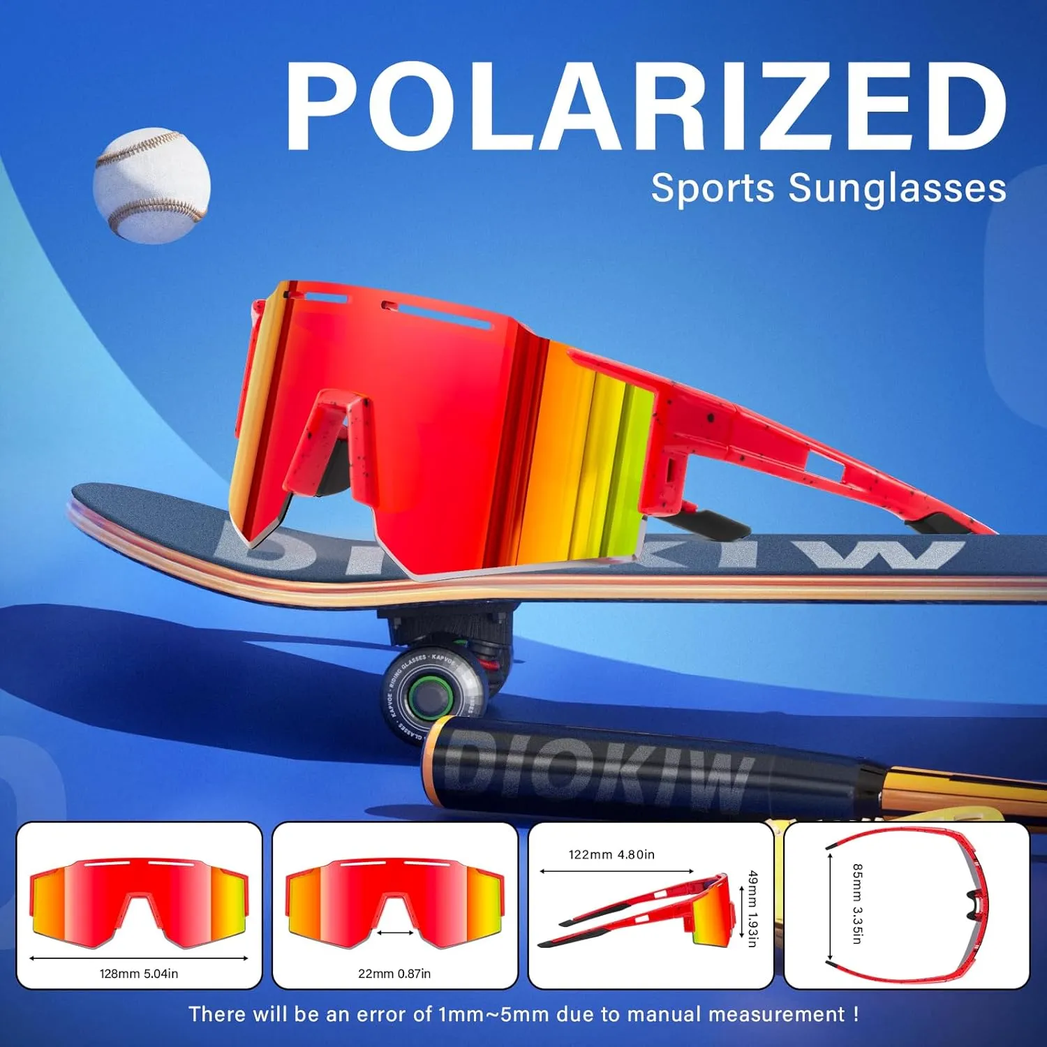 5PACK Polarized Kids sunglasses Youth Softball Cycling Sports Sun Glasses Boys Girls UV400 Protection Goggles