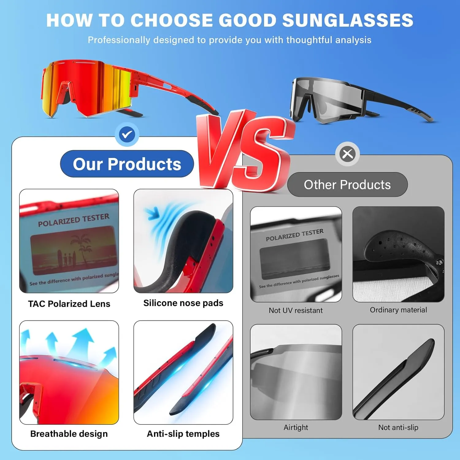 5PACK Polarized Kids sunglasses Youth Softball Cycling Sports Sun Glasses Boys Girls UV400 Protection Goggles