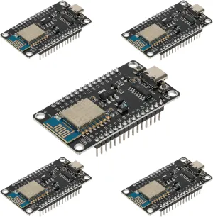 5pcs ESP8266 Serial Wireless Module CH340 ESP-12E NodeMCU LUA WiFi V3 Internet Development Board Compatible with Arduino IDE, Micropython