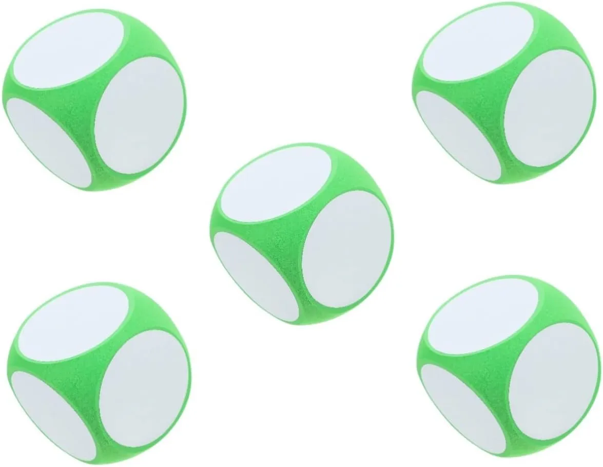 5pcs Large Blank Dice for Games Jumbo Dice Lightweight Versatile for Parties Classroom Activities and Lottery Draws Game Props