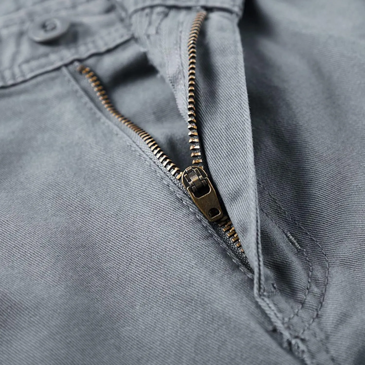 6 Inch Inseam Shorts Men 2023 Casual Cotton Buckle Zipper Multi Pockets Cargo Shorts Classic Fit Tooling Shorts