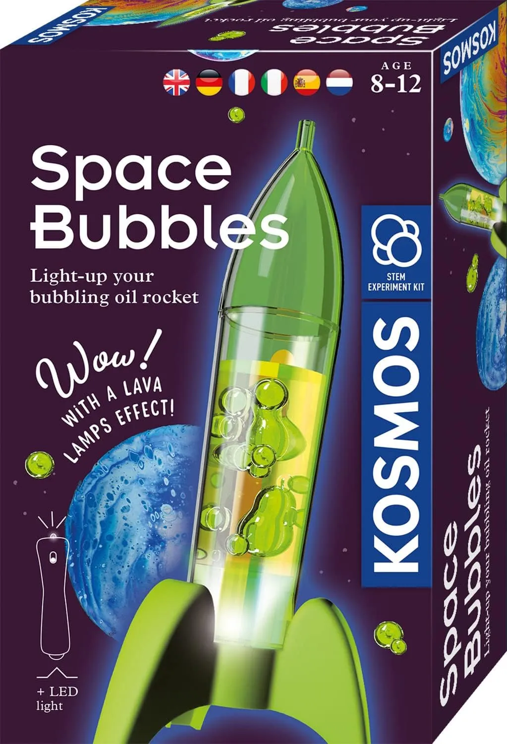 616786 Space Bubbles Mini Rocket Lava Lamp Experiment Set for Children with Multilingual Instructions (DE, EN, FR, IT, ES, NL), 21 x 13 x 5.5 cm