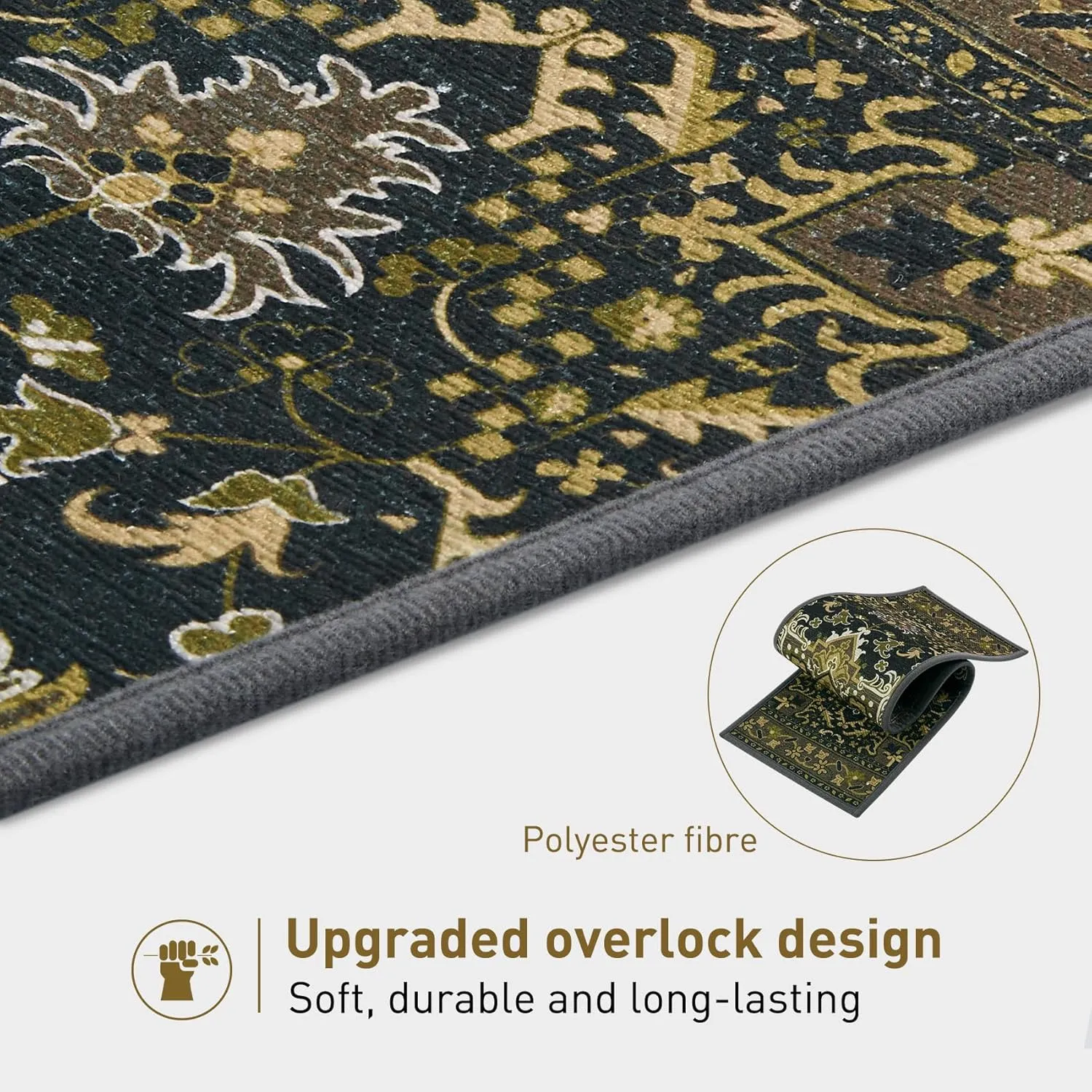 7 Pack 8" X 30" Non Slip Stair Treads with Reusable Adhesive for Kids, Elders and Dogs, TPR Backing Stair Rugs, Bohemia