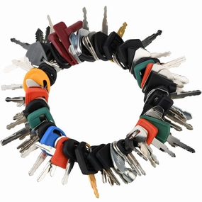70 Heavy Equipment Keys Master Set, Construction Machinery Key for Cat Caterpillar John Deere Komatsu Volvo Bobcat Kubota JCB Sany Terex Case Hyster Yanmar Takeuchi New Holland