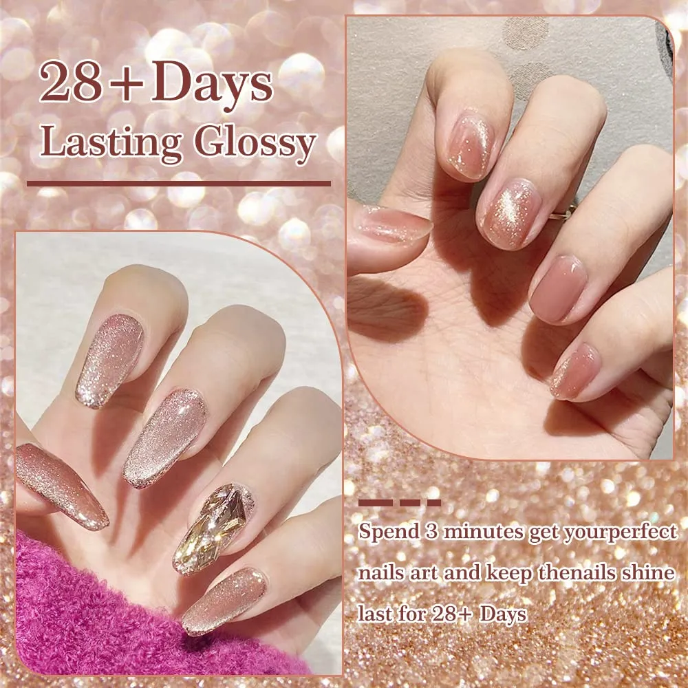7ml Crystal Cat Eye Gel Nail Polish Magnetic Nail Polish Set Bright Silver UV Gel Polish Shiny Diamond Glitter Gel with Magnet Stick (2PCS-Beige Dark Ruby Red)