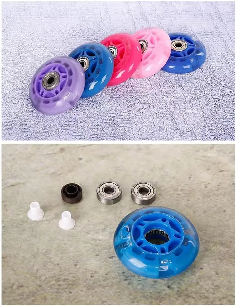 8-Pack 68mm Inline Skate Wheels Outdoor Inline Wheels 80mm 76mm 72mm Inline Skate Replacement Wheels with ABEC-7 Bearings for Boys Girls (Red,72mm)