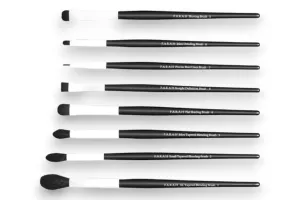 8 Piece Black and White Smokey Brushes Eye Set Makeup Brush Kit by F.A.R.A.H
