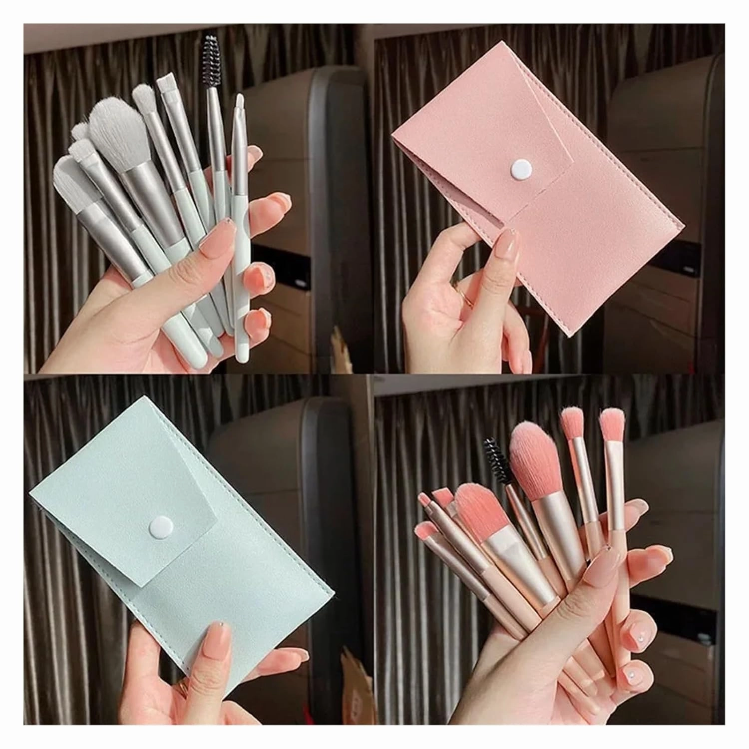 8 Pcs Makeup Brush Set Mini Foundation Powder Blush Eyelash Shadow Concealer Brush Professional Brush Cosmetic Kit Makeup new(Yellow)
