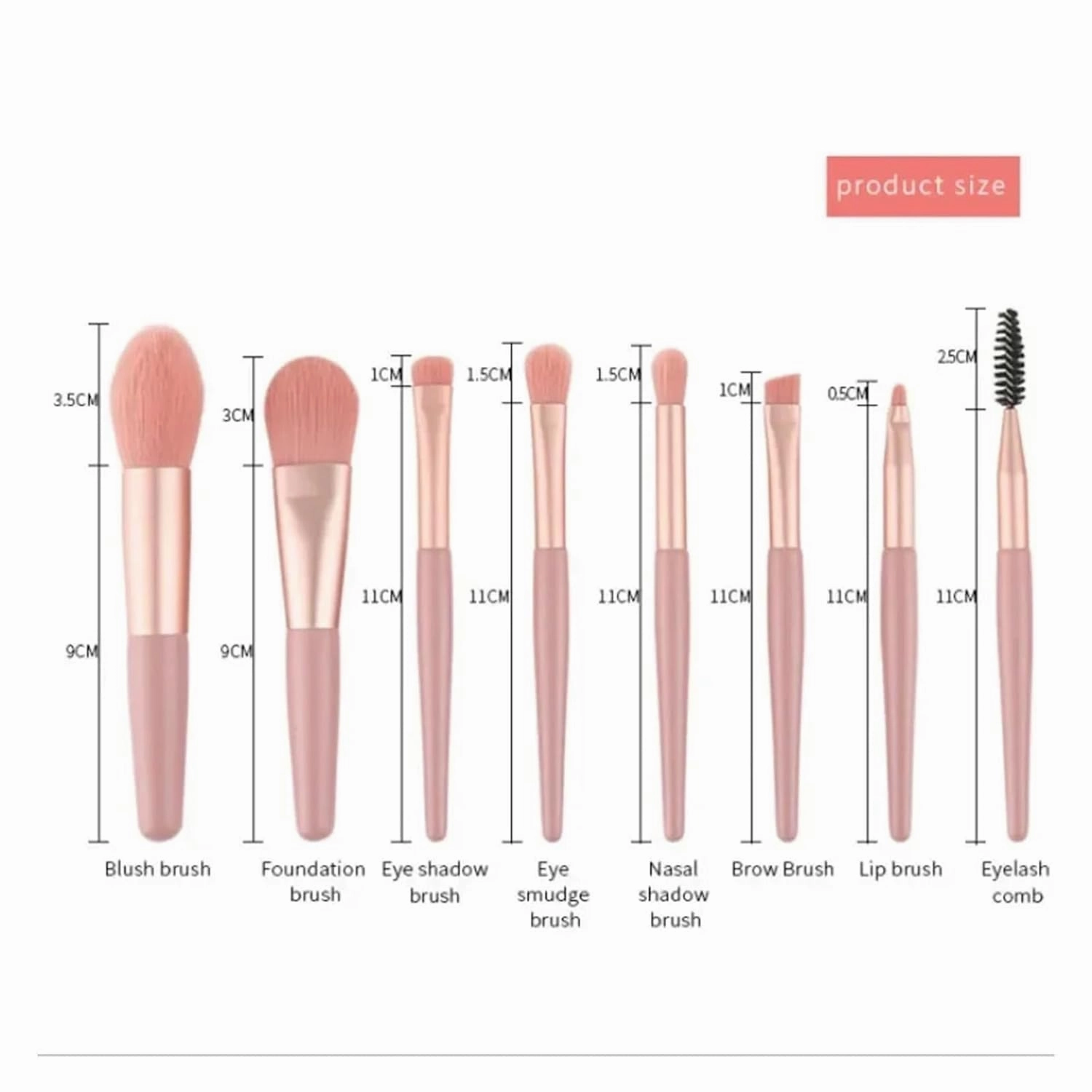 8 Pcs Makeup Brush Set Mini Foundation Powder Blush Eyelash Shadow Concealer Brush Professional Brush Cosmetic Kit Makeup new(Yellow)