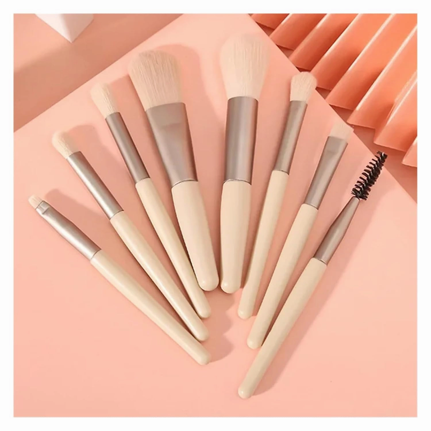 8 Pcs Makeup Brush Set Mini Foundation Powder Blush Eyelash Shadow Concealer Brush Professional Brush Cosmetic Kit Makeup new(Yellow)