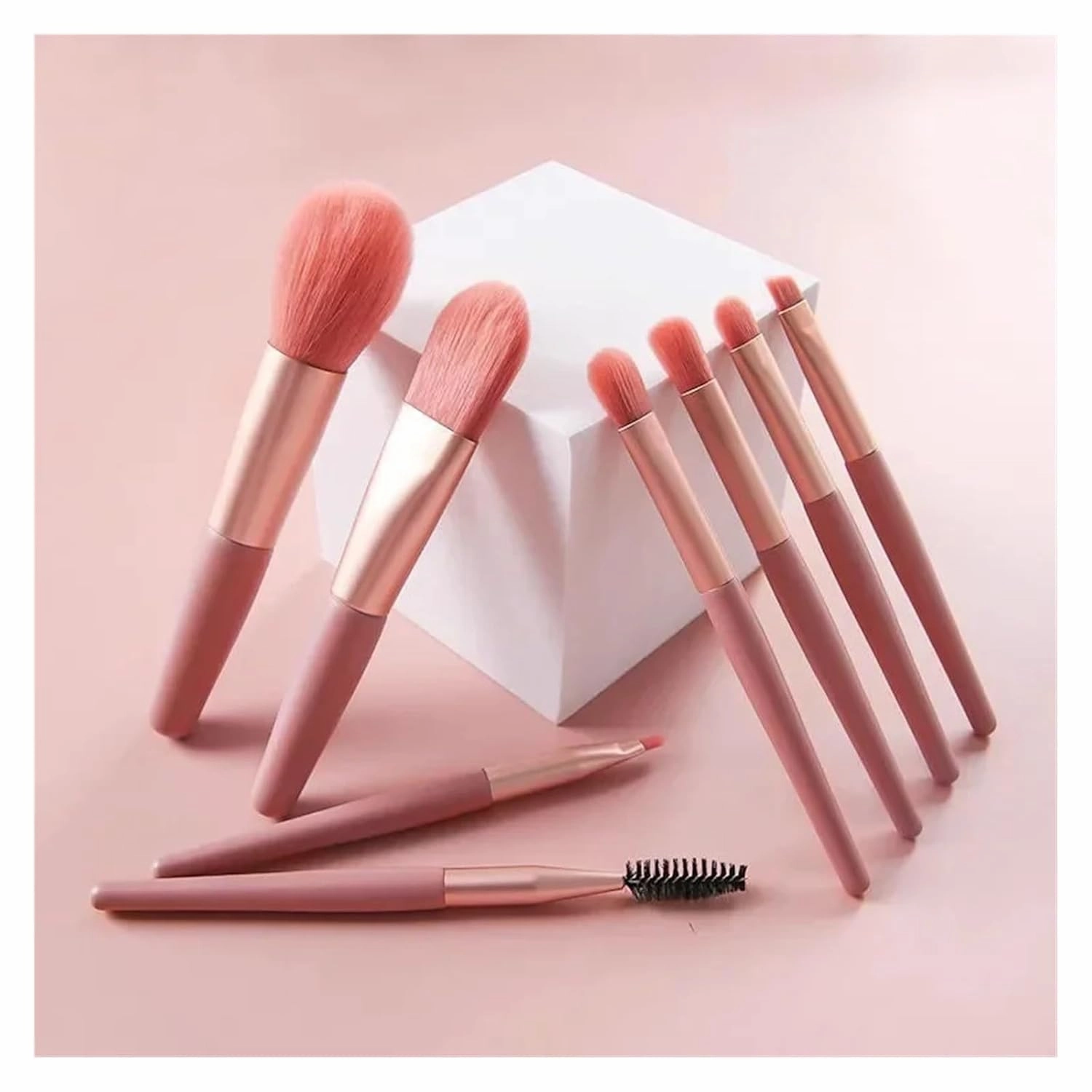 8 Pcs Makeup Brush Set Mini Foundation Powder Blush Eyelash Shadow Concealer Brush Professional Brush Cosmetic Kit Makeup new(Yellow)