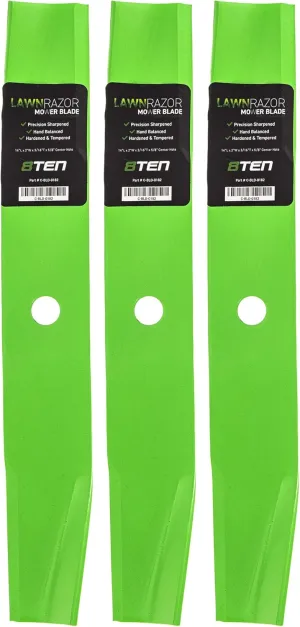 8TEN LawnRAZOR Blade Set for Ariens Zoom 1740 Gravely Mini ZT 1540 40 Inch Decks 03498400 00173800 03498451 (High Lift)