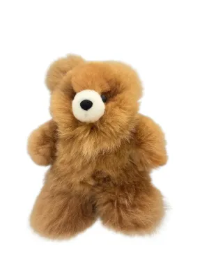 9.8"- Alpaca Fur Teddy Bear, Handmade Cute Stuffed Animal Toy for Kids, Soft Cuddly Stuffed Bear for Girls and Boys, Plush Teddy Gift for Kids and Adults, 7.08 Inch (White)