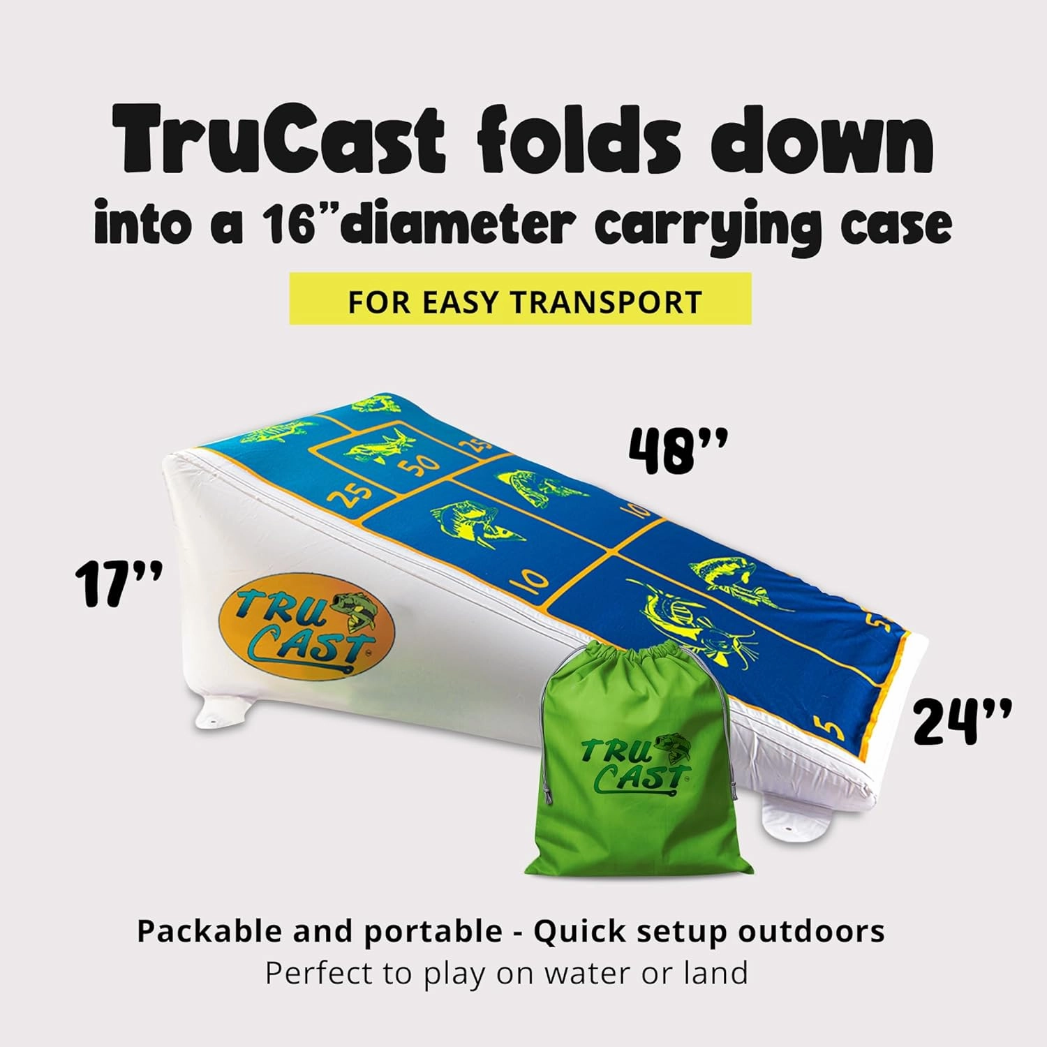 | TruCast Inflatable Outdoor Fishing Game | Practice or Learn to cast in Your Backyard (Game ONLY)