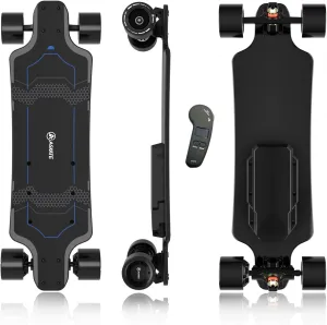 A1 Electric Skateboard with Remote, Long Range Up to 17 Miles, 8 Ply Canadian Maple, Smooth 4-Speed Remote Controller, Suitable for Younger Beginners