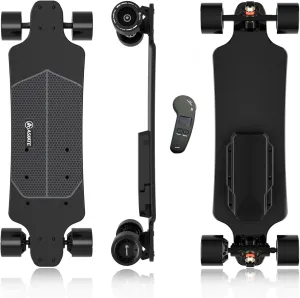 A1 Electric Skateboard with Remote, Long Range Up to 17 Miles, 8 Ply Canadian Maple, Smooth 4-Speed Remote Controller, Suitable for Younger Beginners