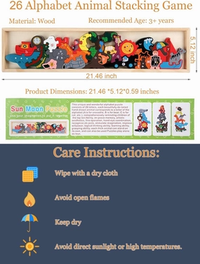 A to Z Puzzle & Playset, Make Learning Fun & Help Spark Your Child's Imagination, Educational Alphabet Puzzle (for Kids 3 & Up), Games for Kids Party Travel Birthday