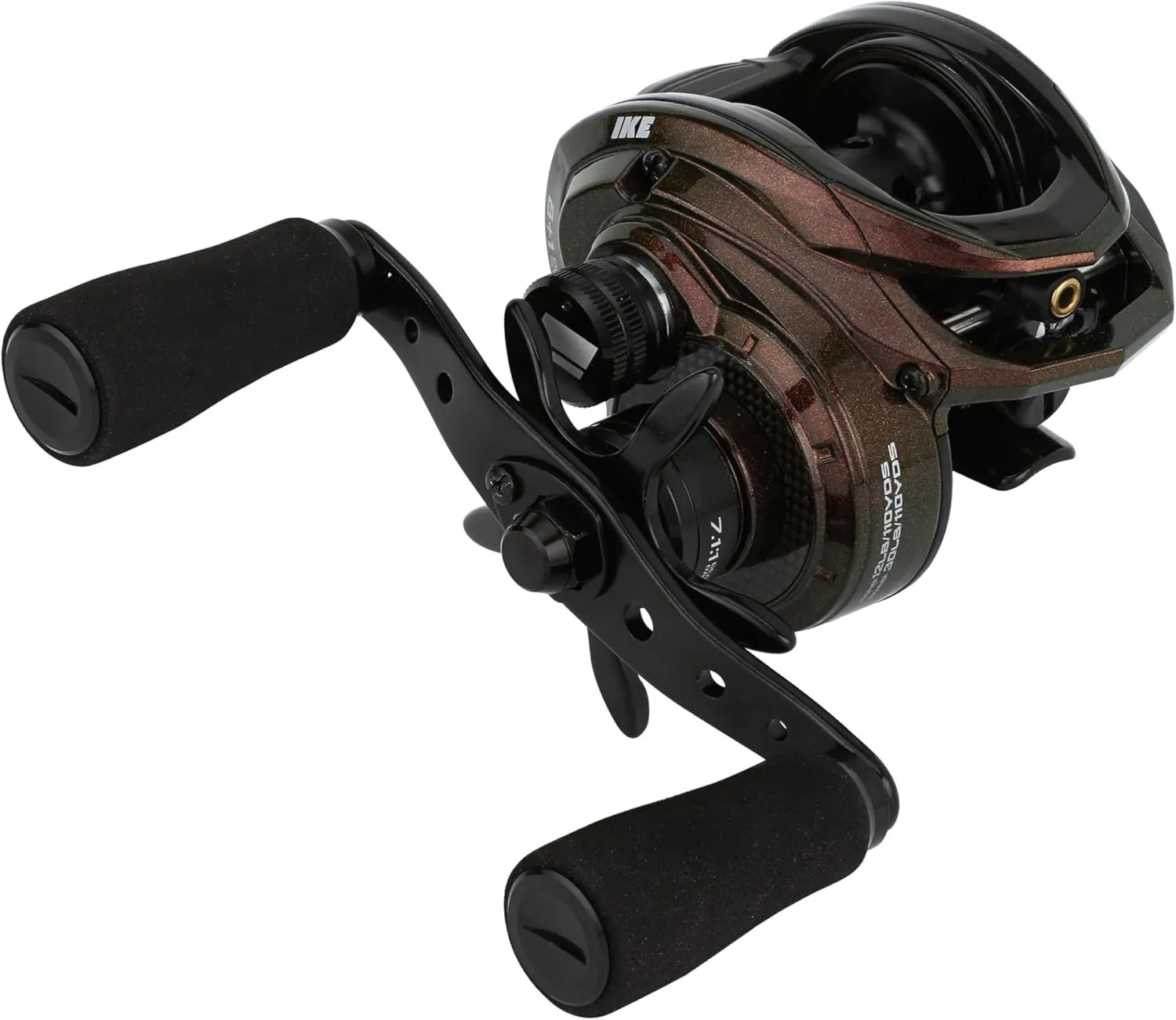 Abu Garcia IKE Signature Low Profile Baitcast Fishing Reel, Reliable Freshwater Reel, Durable & Lightweight Graphite Construction, Infini Brake System