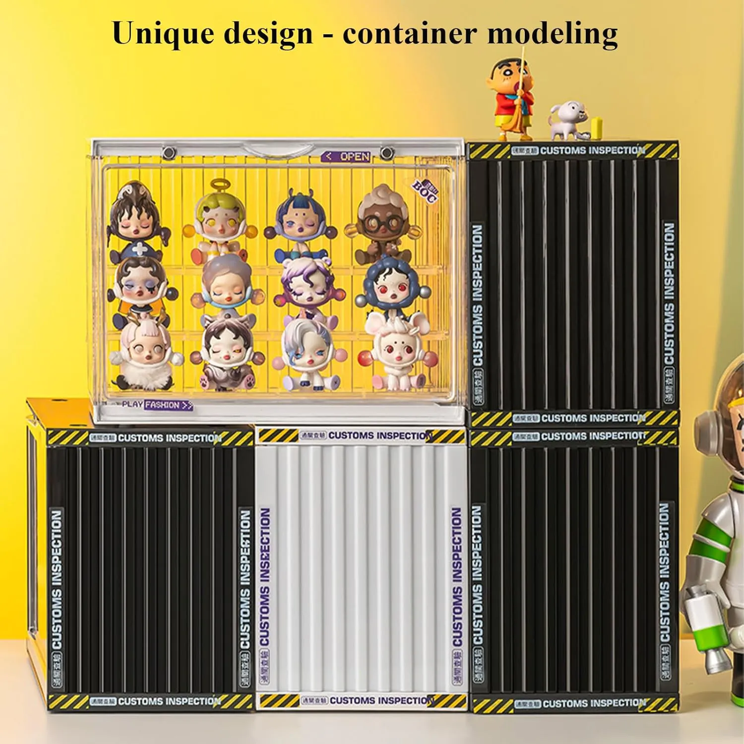 Acrylic Display Case Stand for Figures Unique Design 3 Tier Display Box for Collectibles Stackable Dustproof Clear Display Stand for Pop Mart Action Figures