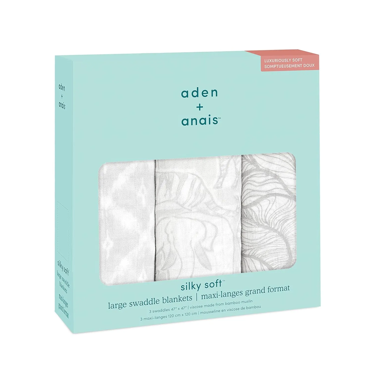 aden   anais Silky Soft Swaddle Blanket, Boutique Muslin Blankets for Girls & Boys, Baby Receiving Swaddles, Ideal Newborn & Infant Swaddling Set, Perfect Shower Gifts, 3 Pack, Culture Club