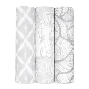 aden   anais Silky Soft Swaddle Blanket, Boutique Muslin Blankets for Girls & Boys, Baby Receiving Swaddles, Ideal Newborn & Infant Swaddling Set, Perfect Shower Gifts, 3 Pack, Culture Club