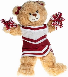 Adorable Maroon & White Cheerleader Teddy Bear Outfit, Make Your Own Cheer Buddy, Fits Most 6"-10" Soft Plush Toys